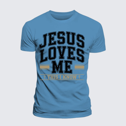 Jesus Love Me This I Know Jesus God Christian Premium Mercerized Cotton Tee
