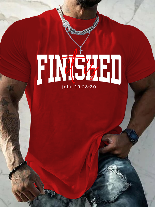 It Is Finished Jesus God Christian Cotton T-Shirt