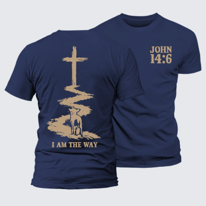 I Am The Way Jesus God Christian Premium Mercerized Cotton Tee