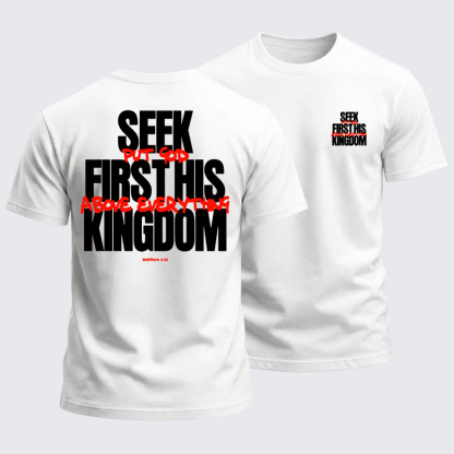 Heavyweight Cotton Tee - Seek First His Kingdom