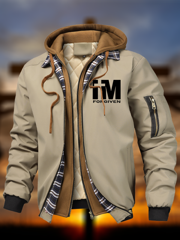 I'm Forgiven Warm Hooded Bomber Jacket
