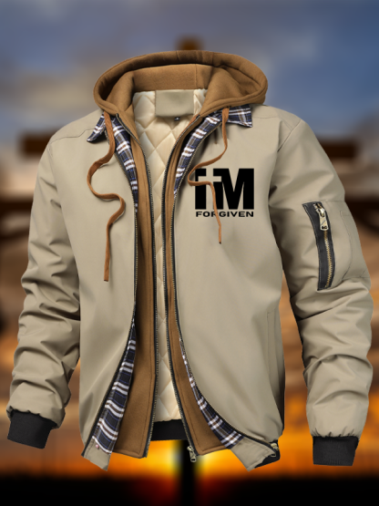 I'm Forgiven Warm Hooded Bomber Jacket