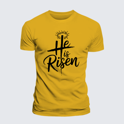 He Is Risen Jesus God Christian Premium Mercerized Cotton Tee