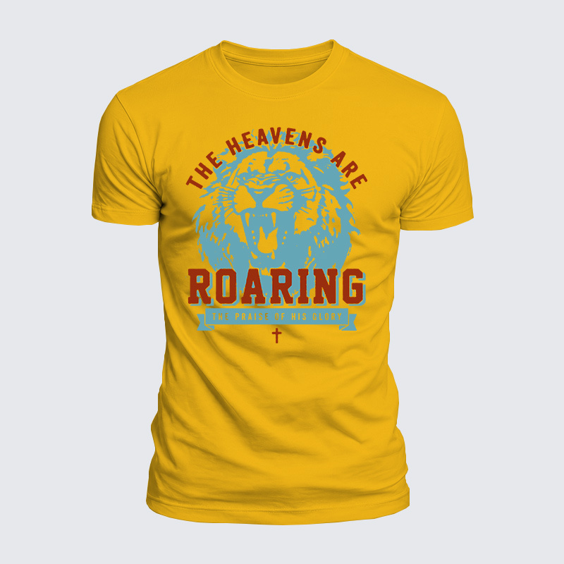 The Heavens Are Roaring The Praise Of His Glory Jesus God Christian  – Luxe Mercerized Interlock Cotton Tee