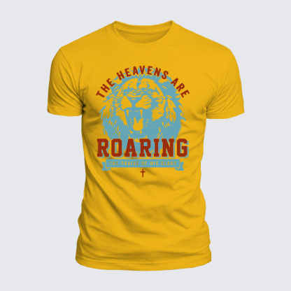 The Heavens Are Roaring The Praise Of His Glory Jesus God Christian  – Luxe Mercerized Interlock Cotton Tee