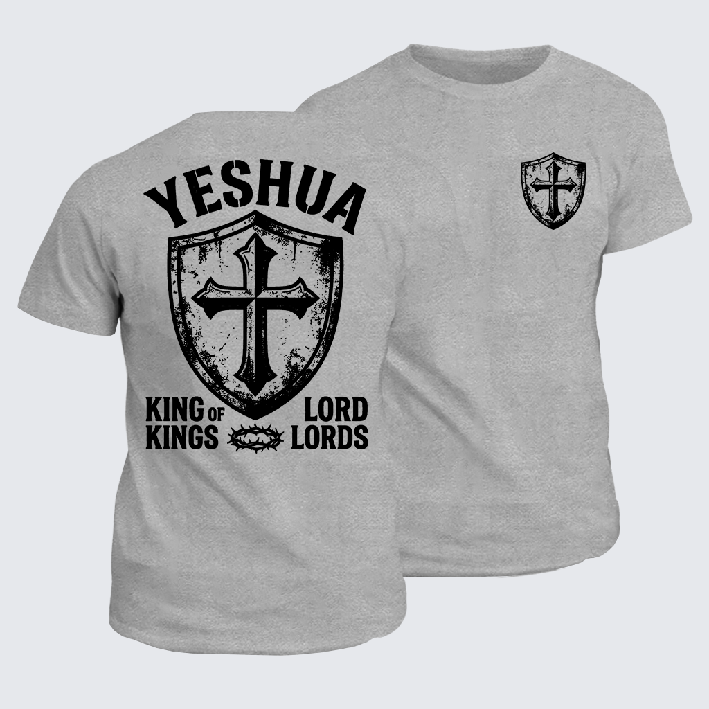 Yeshua King Of Kings Lord Of Lords Jesus God Christian Cotton T-Shirt