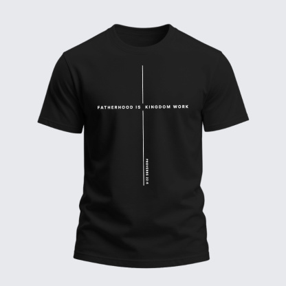 Heavyweight Cotton Tee - Fatherhood is Kingdom Work