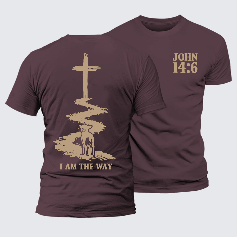 I Am The Way Jesus God Christian Premium Mercerized Cotton Tee