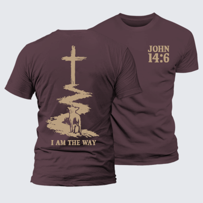 I Am The Way Jesus God Christian Premium Mercerized Cotton Tee