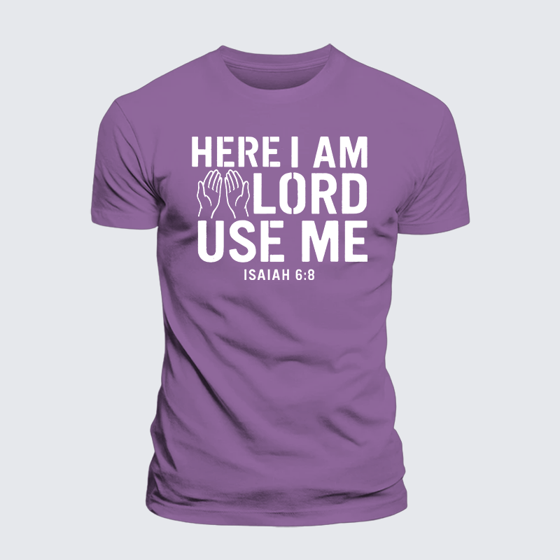 Here l am Lord Use Me Jesus God Christian Premium Mercerized Cotton Tee