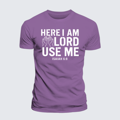 Here l am Lord Use Me Jesus God Christian Premium Mercerized Cotton Tee