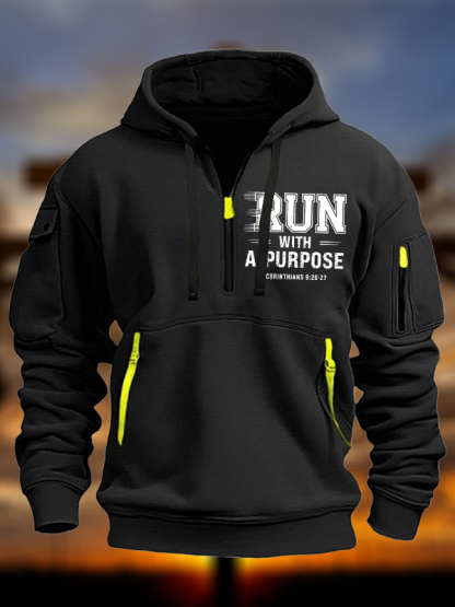 Run With Purpose Jesus God Christian Zipper Hoodies