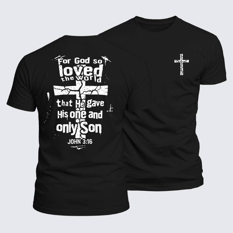 For God So Loved The World Jesus God Christian  – Luxe Mercerized Interlock Cotton Tee