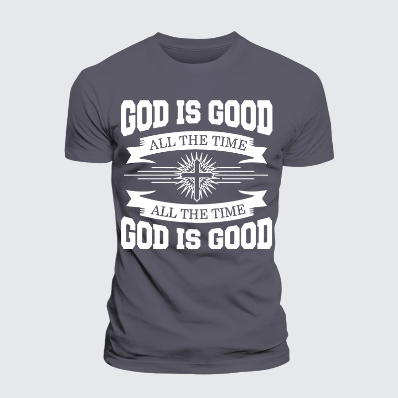 God Is Good All The Time Jesus God Christian Premium Mercerized Cotton Tee