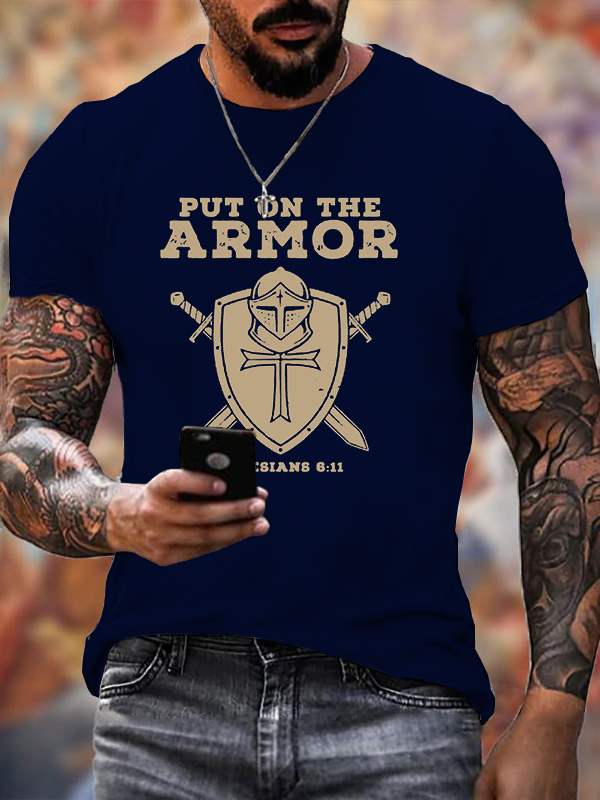Put On The Armor Jesus God Christian Cotton T-Shirt