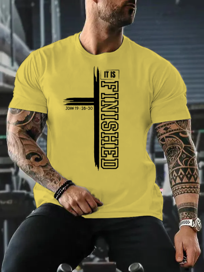 It Is Finished Jesus God Christian Cotton T-Shirt