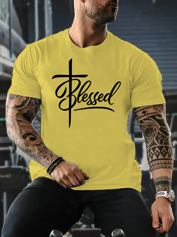 Man Of God Husband Dad Jesus God Christian Cotton T-Shirt