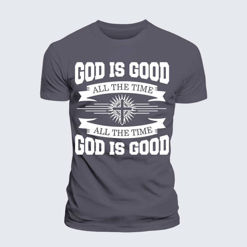 God Is Good All The Time Jesus God Christian Premium Mercerized Cotton Tee