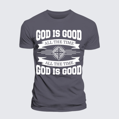 God Is Good All The Time Jesus God Christian Premium Mercerized Cotton Tee
