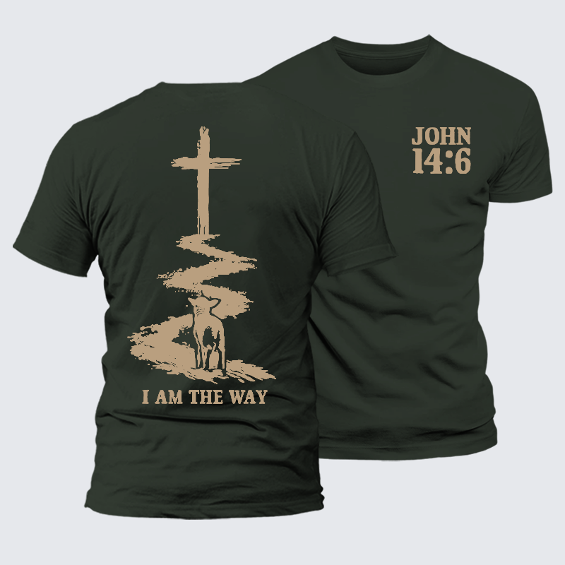 I Am The Way Jesus God Christian Premium Mercerized Cotton Tee