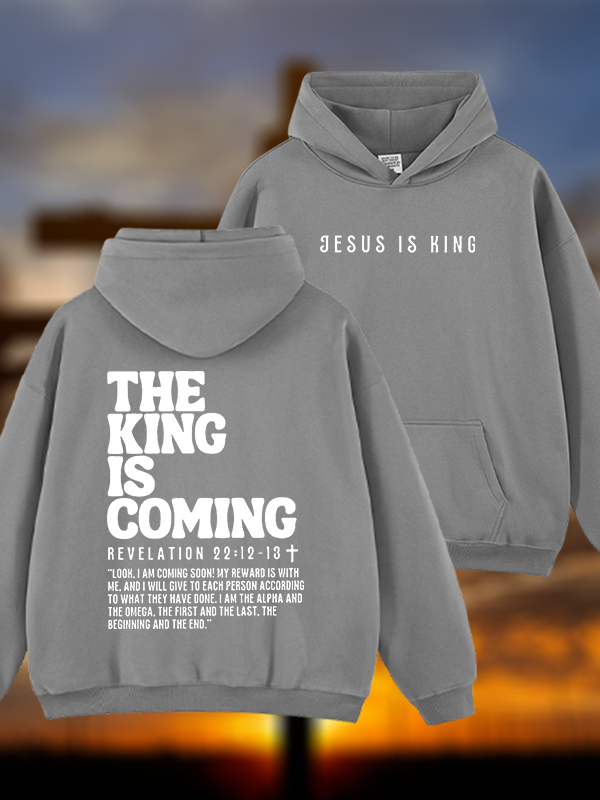 Jesus Is King Jesus God Christian Plush Fleece-Lined Hoodie