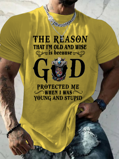 Casual Faith God Alphabet Printed Cotton T-shirt