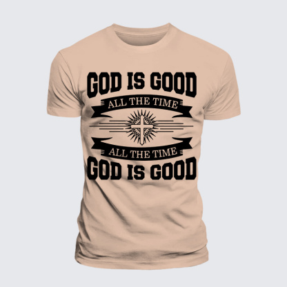 God Is Good All The Time Jesus God Christian Premium Mercerized Cotton Tee