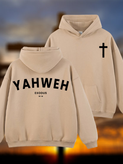 Yahweh Jesus God Christian Plush Fleece-Lined Hoodie