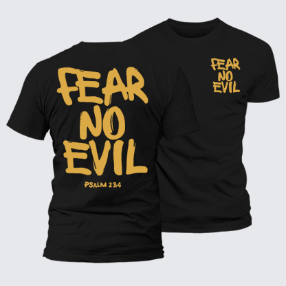 Fear No Evil Jesus God Christian Premium Mercerized Cotton Tee