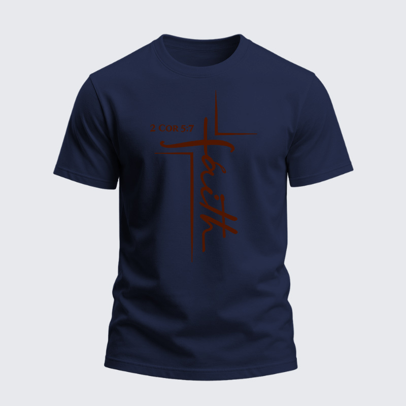 Heavyweight Cotton Tee - Faith 2 Cor 5:7