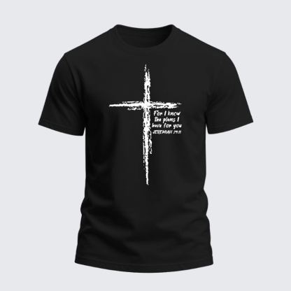 Heavyweight Cotton Tee - Cross I Know The Plans