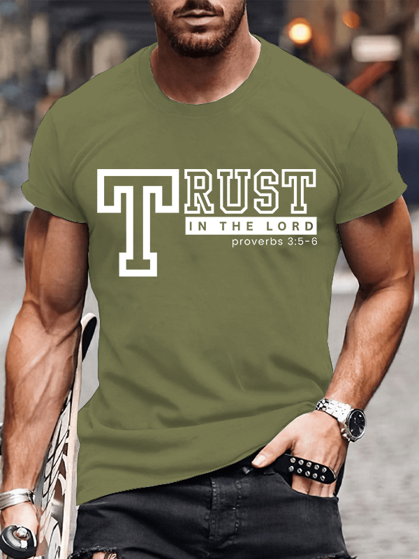 Trust In The Lord Jesus God Christian Cotton T-Shirt
