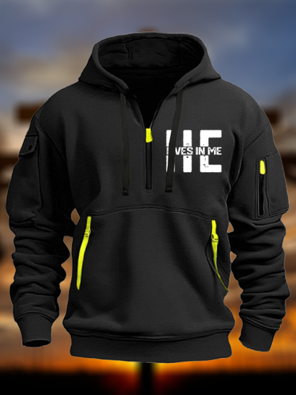 He Lives In Me Jesus God Christian Zipper Hoodies