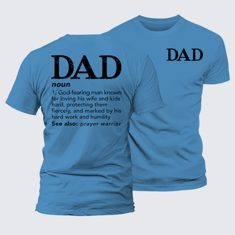 Dad See Also Prayer Warrior Jesus God Christian Premium Mercerized Cotton Tee