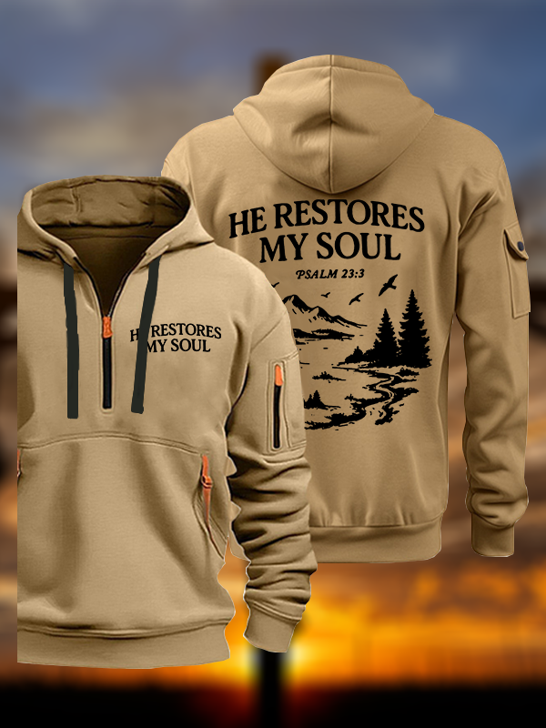 He Restores My Soul Jesus God Christian Zipper Hoodies
