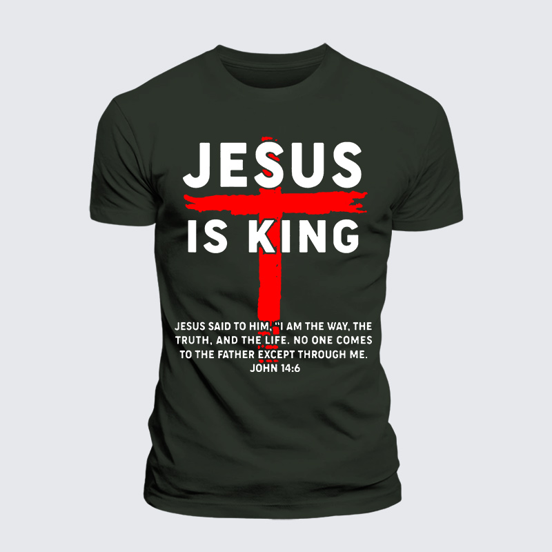 Jesus Is King Jesus God Christian Premium Mercerized Cotton Tee