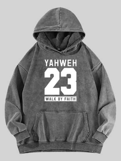 Walk By Faith Jesus God Christian Washed Hoodie