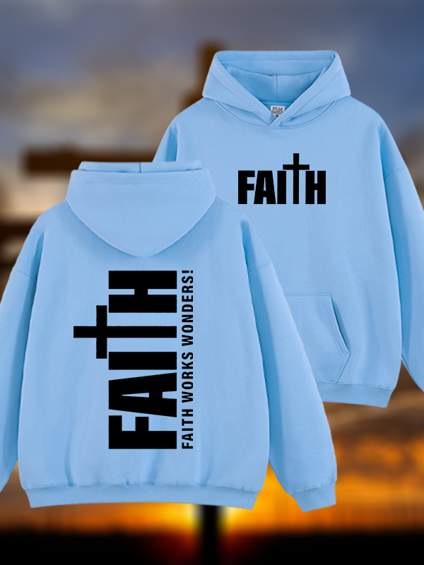 Faith Jesus God Christian Plush Fleece-Lined Hoodie