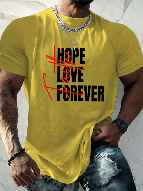 Faith Hope Love Forever Jesus God Christian Cotton T-Shirt