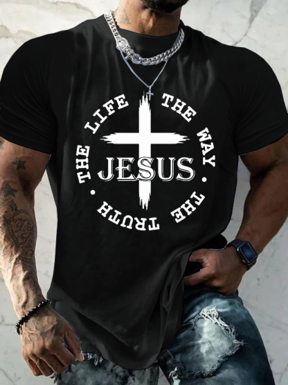The Way The Truth The Life Jesus God Christian Cotton T-Shirt