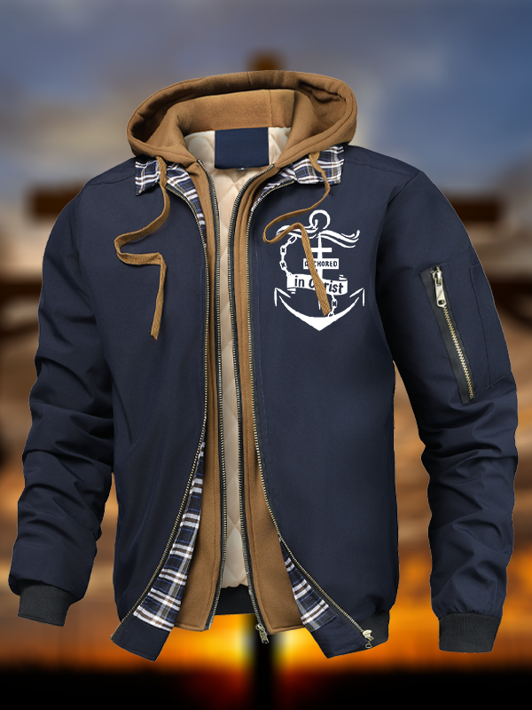 Christ-Founded Warm Hooded Bomber Jacket