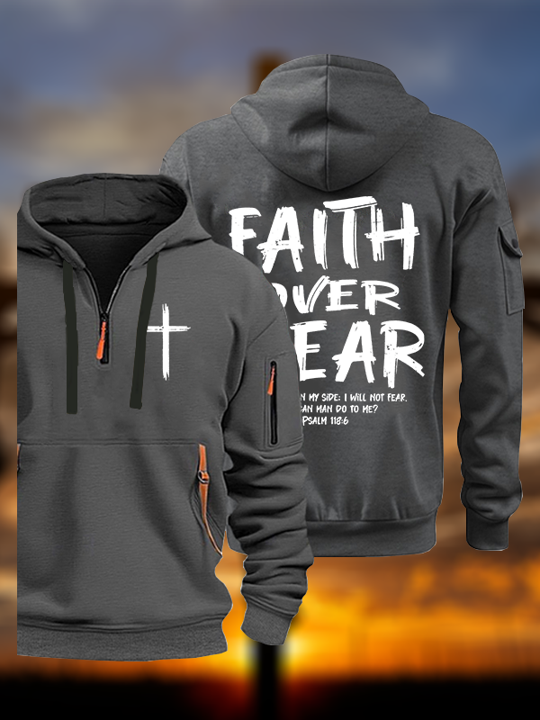 Faith Over Fear Jesus God Christian Zipper Hoodies