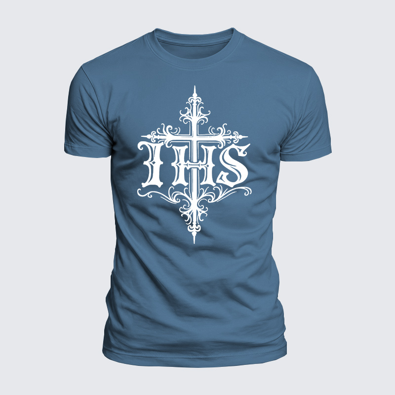 IHS Jesus God Christian  – Luxe Mercerized Interlock Cotton Tee