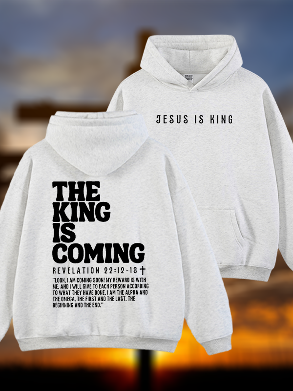 Jesus Is King Jesus God Christian Plush Fleece-Lined Hoodie