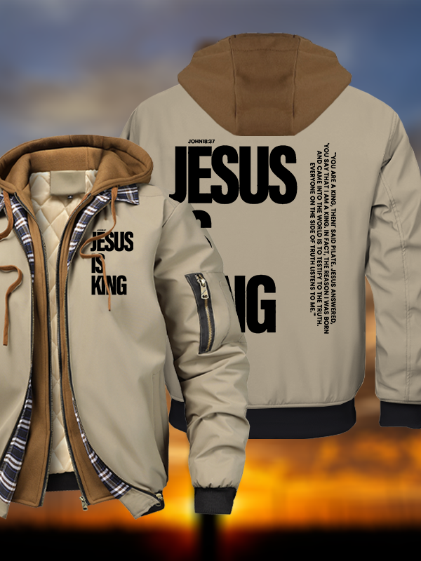 Jesus Is King Warm Hooded Bomber Jacket