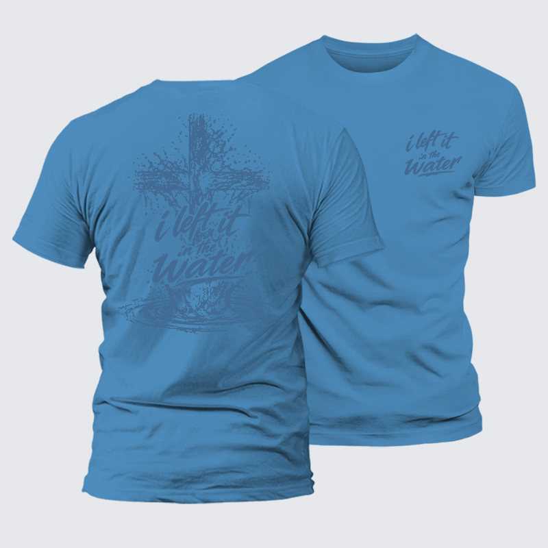 I Left It In The Water Jesus God Christian Premium Mercerized Cotton Tee