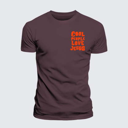 Cool People Love Jesus Jesus God Christian Premium Mercerized Cotton Tee