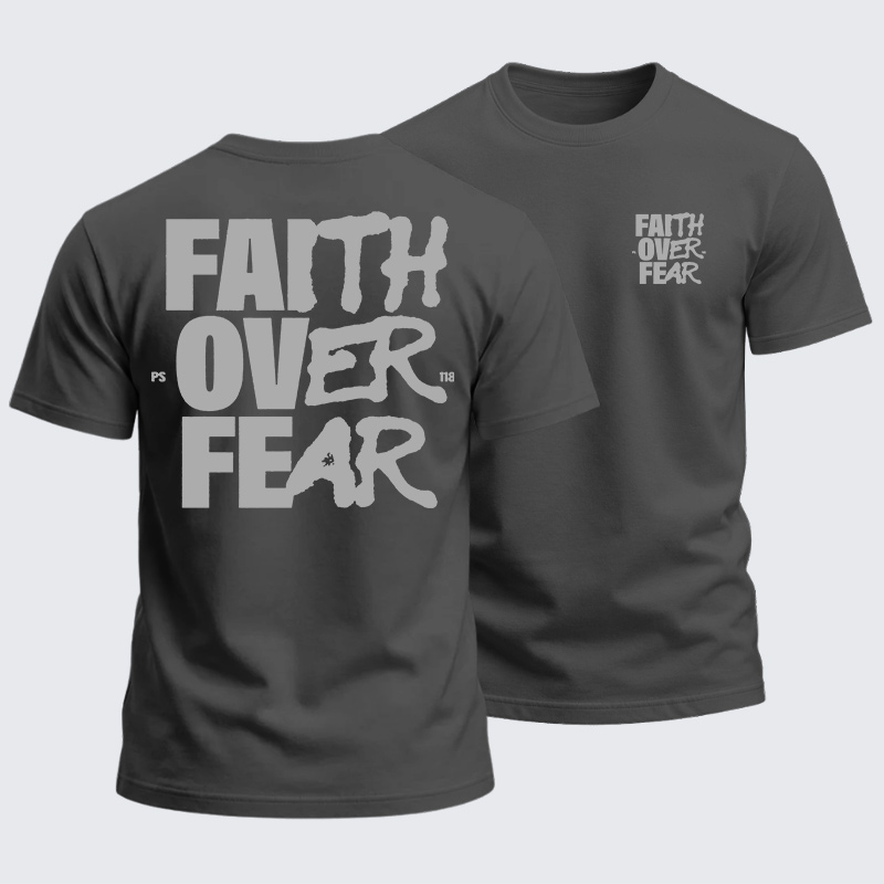 Heavyweight Cotton Tee - Faith Over Fear