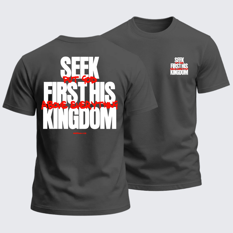 Heavyweight Cotton Tee - Seek First His Kingdom