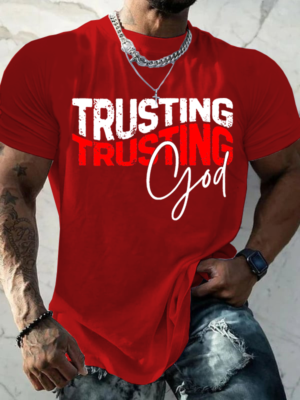 Trust God Jesus God Christian Cotton T-Shirt